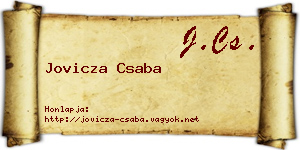Jovicza Csaba névjegykártya
