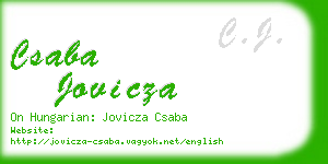 csaba jovicza business card